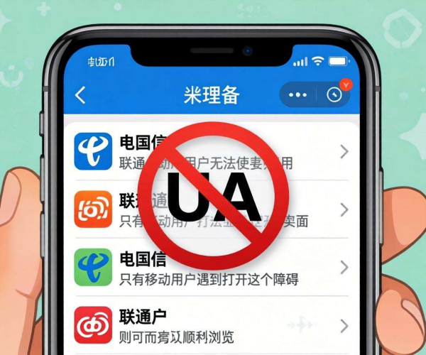 电信联通正常移动打不开：移动端特定 UA 被屏蔽或为原因